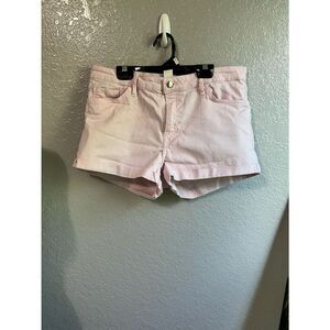 H&M light pink chino style folded hem shorts stretchy comfortable - size 12